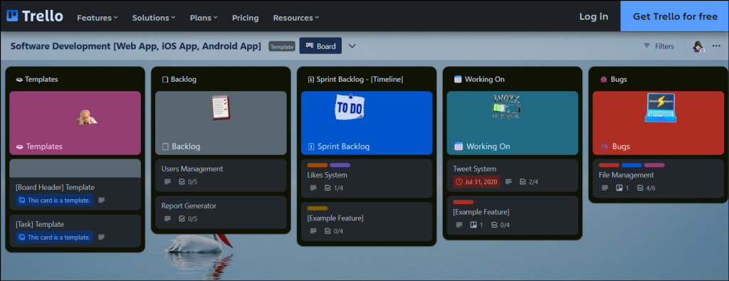 Trello task management software