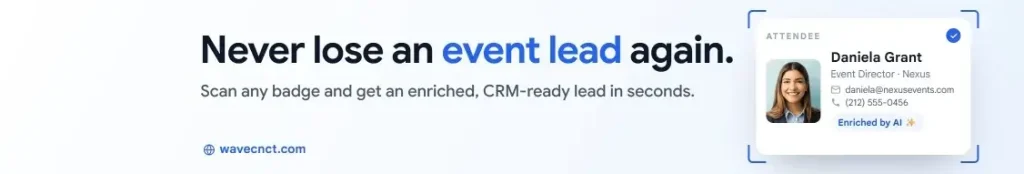Wave Connect - Event Lead Capture & Lead Retrieval | AI Badge Scanner