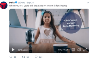 Delta airlines twitter post